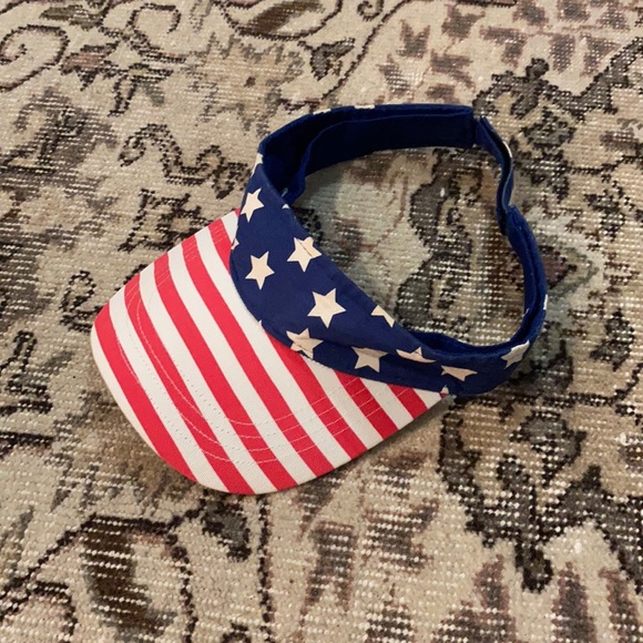 American Flag Print Adjustable Visor - Picture 1 of 5